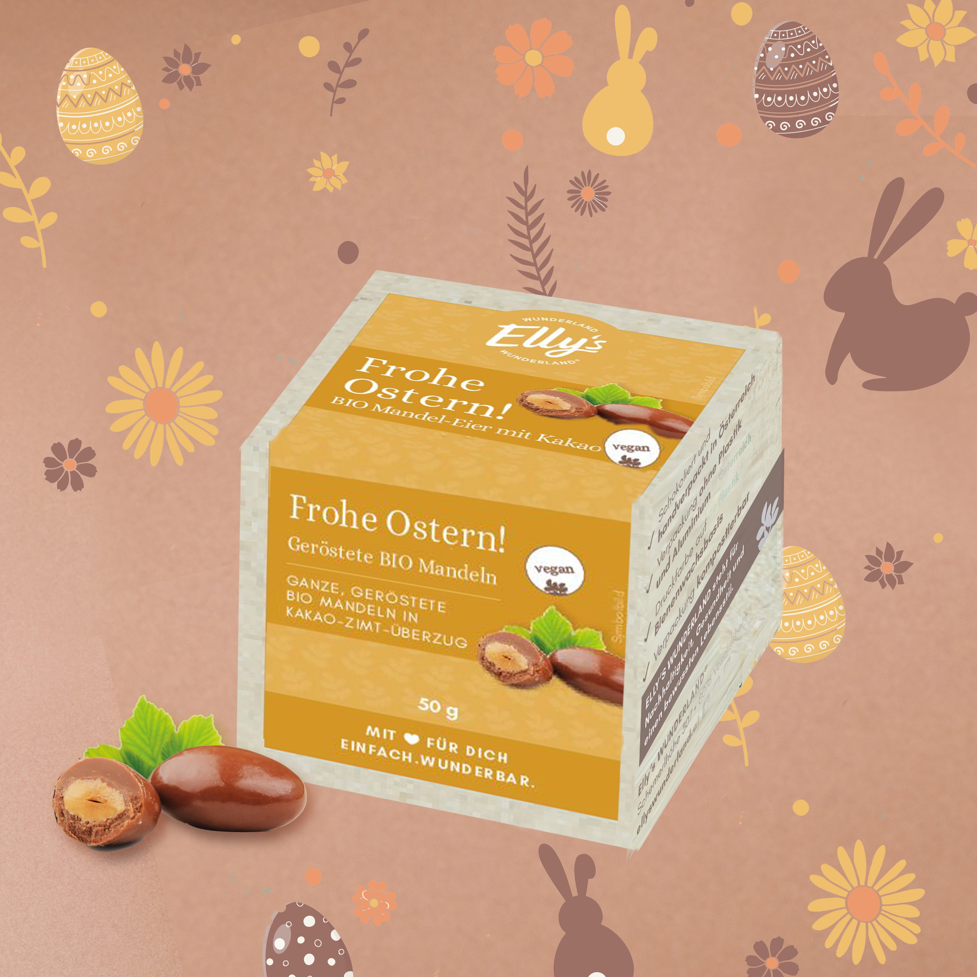 vegane Bio Schoko-Mandeln, Frohe Ostern LIMITIERT Elly's WUNDERLAND