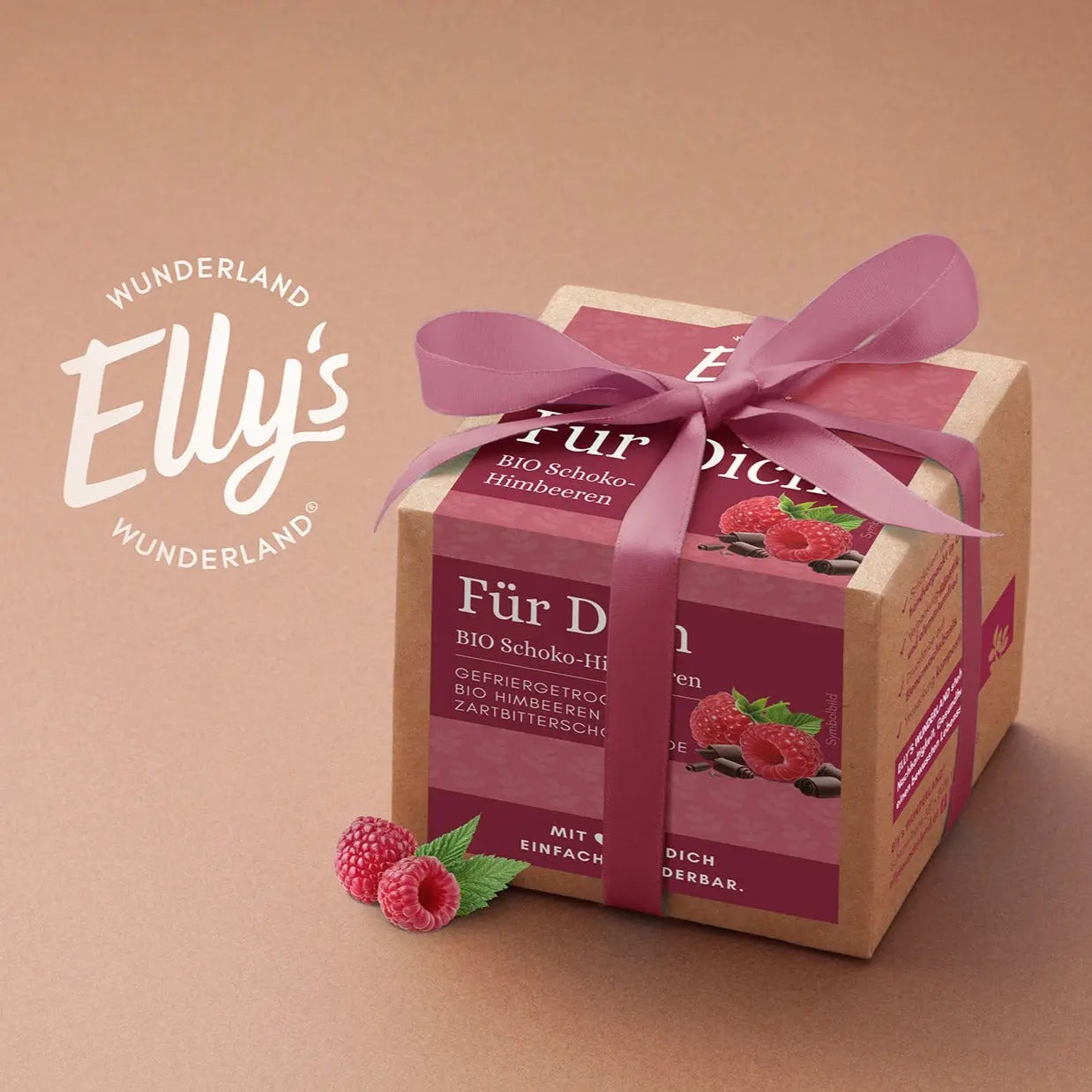 Genuss Box Premium Bio Himbeermüsli Brotbackmischung Snacks & Geschenkwürfel Elly's WUNDERLAND