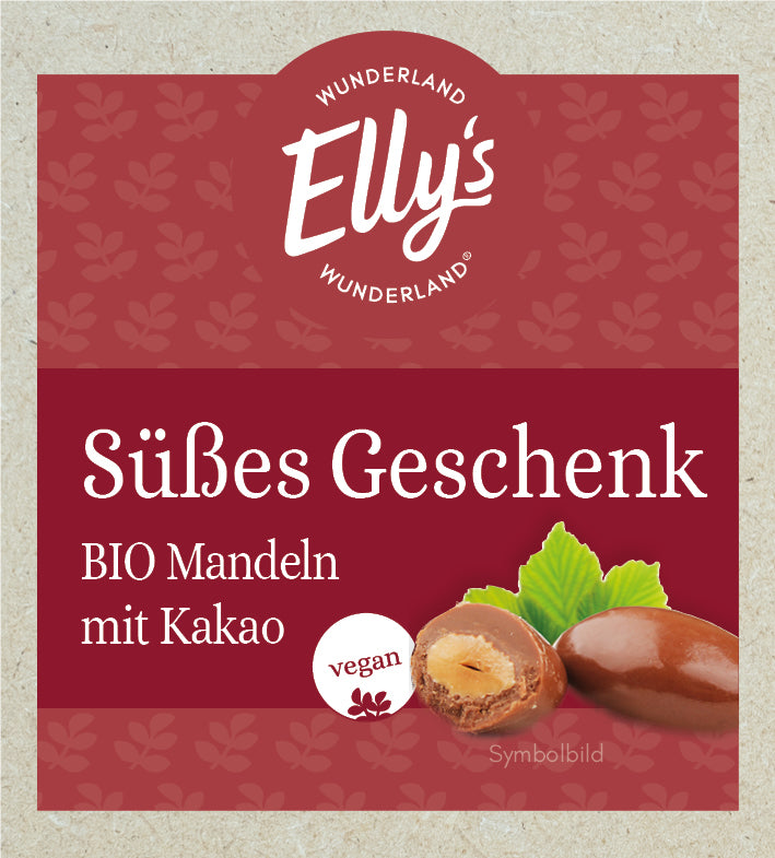 Süßes Geschenk Bio Schokomandeln mit Zimt Personalisierter Geschenkwürfel Elly's WUNDERLAND